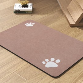 Pet Feeding Mat-Absorbent Dog Mat for Food and Water Bowl-No Stains Quick Dry Dog Water Dispenser Mat（Dusty Pink,16"x24"