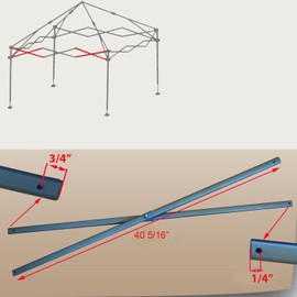 Side Truss Bar Compatible with Coleman Instant 10' x 10' Straight Leg Canopy Replacement Parts 40 5/16"
