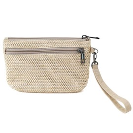 BBORGDC Stylish Woven Straw Wristlet Purse for Women - Summer Beach Clutch Bag with Cell Phone Pocket, Zipper Closure, and Coin Purse - Perfect Travel Handbag Gift