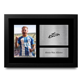 HWC Trading FR A4 Alexis Mac Allister Brighton & Hove Albion Gifts Printed Signed Autograph Picture for Football Fans and Supporters - A4 Framed