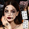 6Sheets Spider Face Gems Black Face Jewels for Women Halloween