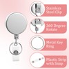 16 Pieces Retractable Badge Holder Metal Badge Reels ID Holder