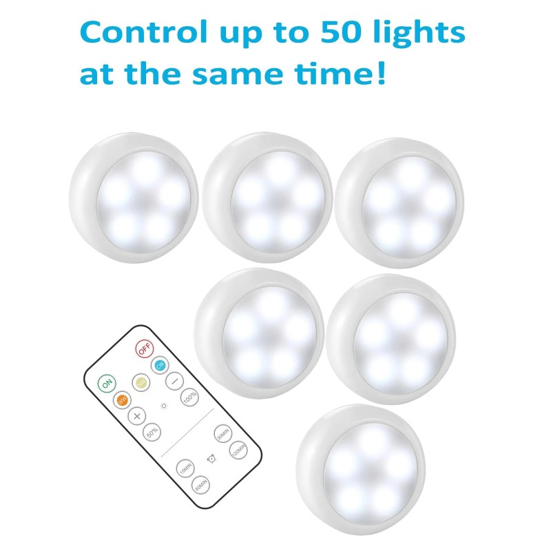 BLS Wireless LED Puck Lights with Remote Control, AA-1030 Battery