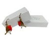 Robin bird dangle earrings hand resin enamelled in gift box.