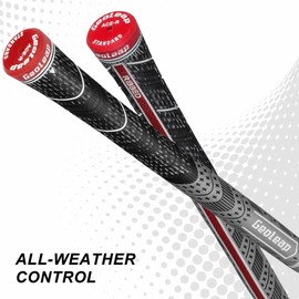 Geoleap Golf Club Grips Set of 13 - Grips with 15 Tapes and Grips with All Repair Kits for Choice,High Feedback with Back Rib Technology,All-weather Performance, Cross Corded Rubber Technology Golf