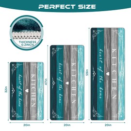 Sofort Farmhouse Kitchen Rugs Set of 3, Non Slip Washable Kitchen Mats for Floor Kitchen Runner Rug, Rugs for Kitchen Floor, Hallways, Entryway, Laundry