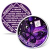 Moonlit Butterfly of Hope 2 Year Sobriety Coin, Affirmation AA