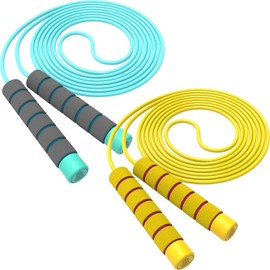 Cuerda de saltar para niños, cuerda de saltar suave ajustable, cuerda de saltar para niños pequeños con asas de espuma amigables con la piel para niños, niñas, mujeres, hombres, actividades de