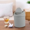 Fiazony Plastic Desktop Mini Trash Can with Swing Lid, Grey