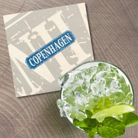 Unbranded Copenhagen Grunge Travel 4'' X 4'' Square Wooden Coaster