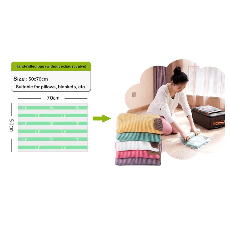 VOANZO 6 Travel Compression Bags, 6-Pack Roll-Up Space Saver Storage