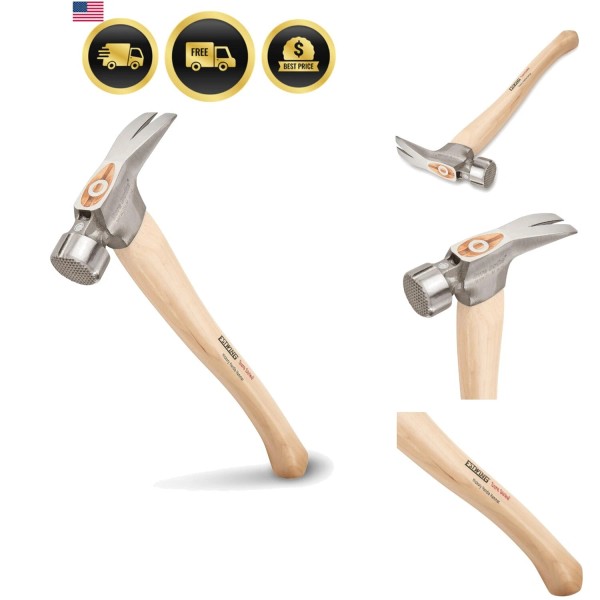 Unbranded Construction Framing Hammer 25 oz Rip Claw Steel Head
