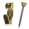 X' No.1 Small Brass Plated Picture Hooks (Pack of 50)