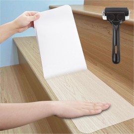 Wishtofly Clear Non Slip Stair Treads - 24"x6", 15-Pack Anti Slip Strips for Wooden Steps Indoor, Transparent Adhesive Pre-Cut Step Grips, Safety for Elderly, Children and Dogs