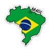 Squiddy Brazil Map with Flag - Vinyl Sticker for Car, Laptop, Notebook - 5"