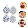 KICHOUSE 4pcs Seasoning Plate Set Ceramic Sauce Dishes Spoon Rests