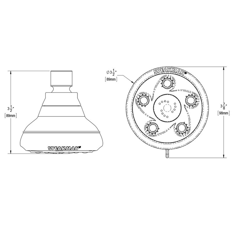 Speakman Napa S-2007-BN Shower Head, 2.5 GPM, Brushed Nickel
