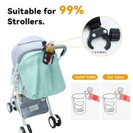 Vihir Drink Holder for Pushchair Buggy Accessories Universal Cup Holder for Buggy Wheelchair Bicycle Coffee Holder Pram Cup Holder Mom Gifts