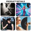 Tinoaly Fan for Line Dancing, Large Folding Hand Rave Fan