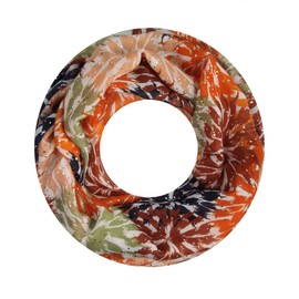 Majea Women's Snood Scarf, Tube Scarf, Neckerchief (880027) (Orange 3)
