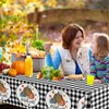Fall Buffalo Plaid Tablecloth,3pcs Pumpkin Table Cloth Plastic Black White