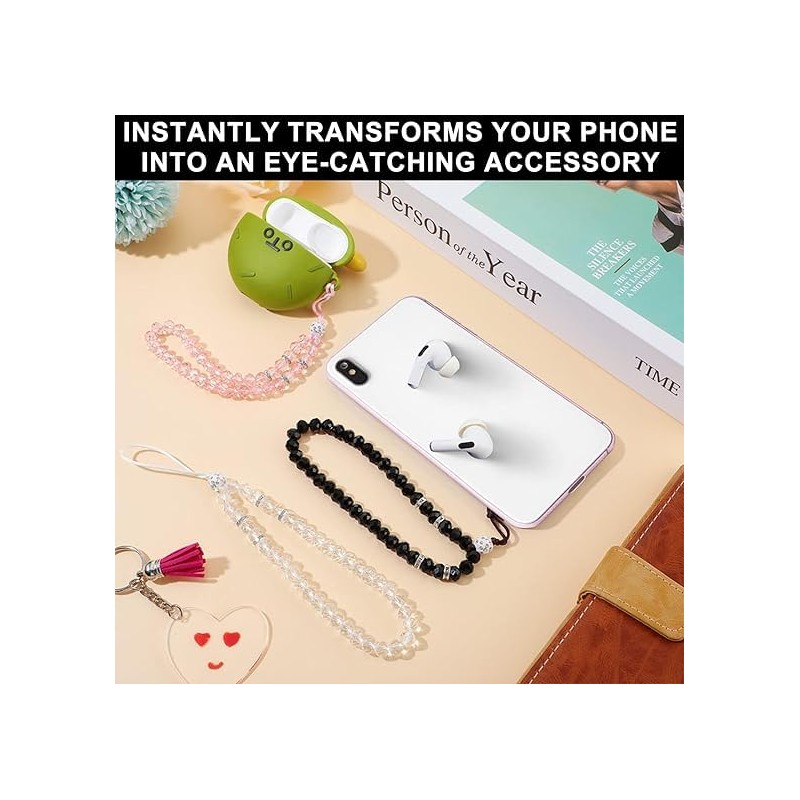Vayfoni 3PCS Phone Wrist Straps - Crystal Beads Phone Strap