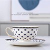 Porlien Royal Blue Star-night Porcelain 7-ounce Teacup and Saucer Set