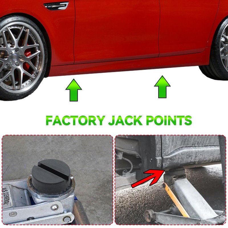 Car Trolley Jack Rubber Pad Universal Slotted Frame Rail Protector