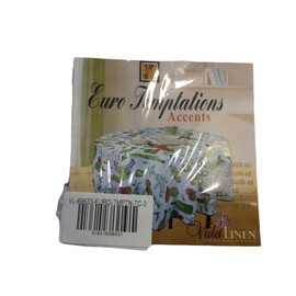 Violet Linen Euro Temptations Accents Violet Linen Red Peppers Tablecloth 60” Round(N4)