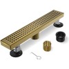 HTOH Gold Shower Drain, 18 Inch Linear Shower Drain with