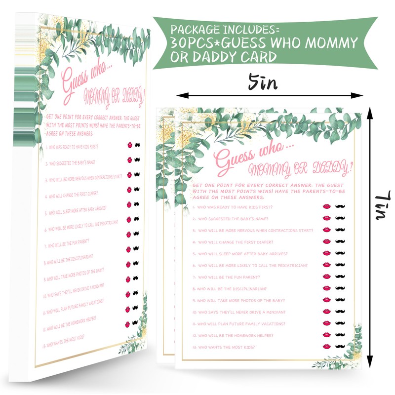 Baby Shower Game - Guess Who Mommy Or Daddy Funny