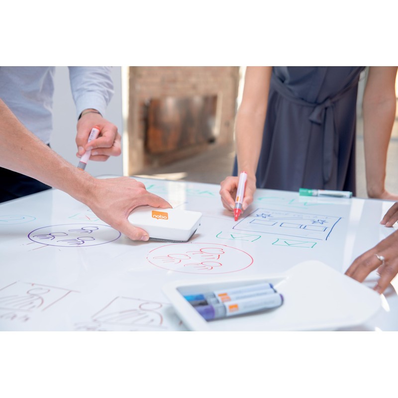 Nobo Microfibre Magnetic Whiteboard Eraser, Includes 1 x Washable Microfibre