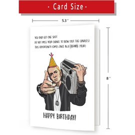 PUGAILA Awesome Lose Yourself Birthday Card for Him Her, Funny Hip Hop Music Happy Birthday Card for Rap Music Lover Husband Wife Boyfriend Girlfriend Friend, Hip Hop Bday Party Favors
