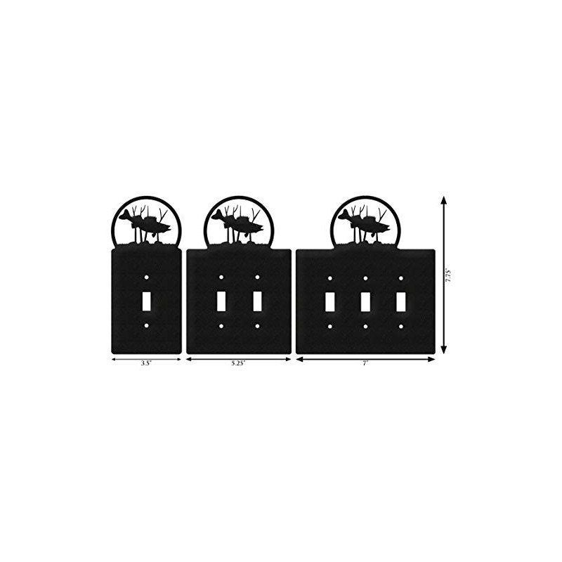 SWEN Products Fish Walleye Wall Plate Cover (Single Outlet, Black)