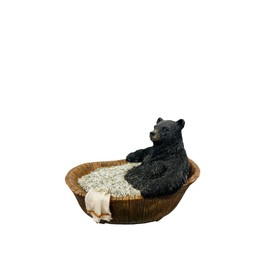 Pine Ridge Black Bears Figurines - Bear in A Bathtub Bathroom Decor, Wildlife Figurine, Bear Figure Decor