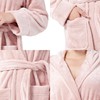 Dowesrobe Womens Fleece Hooded Fluffy Bathrobe Plush Long soft cozy