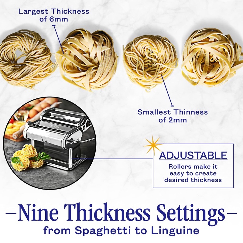Nuvantee Pasta Maker with 7 Adjustable Thickness Settings - 2