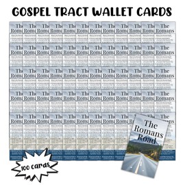 The Romans Road Reference Wallet Card with Verses 100pk 2x3.5” How To Be Saved Tract Handout Gospel Salvation Door Knocking Evangelism Verses Soul Winning