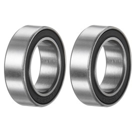 sourcing map 63802-2RS Deep Groove Ball Bearing, 2pcs 15mm x 24mm x 7mm Hign Carbon Chrome Steel Z1 Double Rubber Sealed Bearing