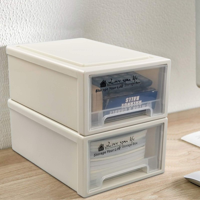 Sosody Plastic Compact Stacking Storage Drawer Unit, 6 Quart, 3