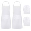 YGKYMVW Chef Apron Chef Hat Set, 2PCS Adjustable Cooking Aprons