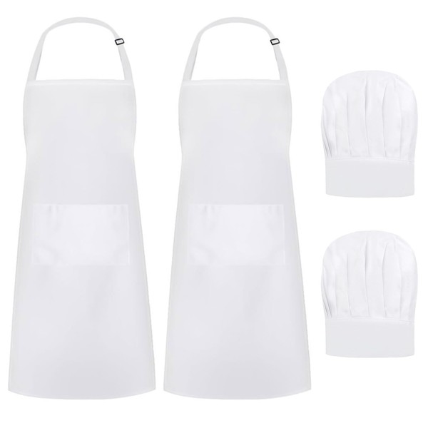 YGKYMVW Chef Apron Chef Hat Set, 2PCS Adjustable Cooking Aprons