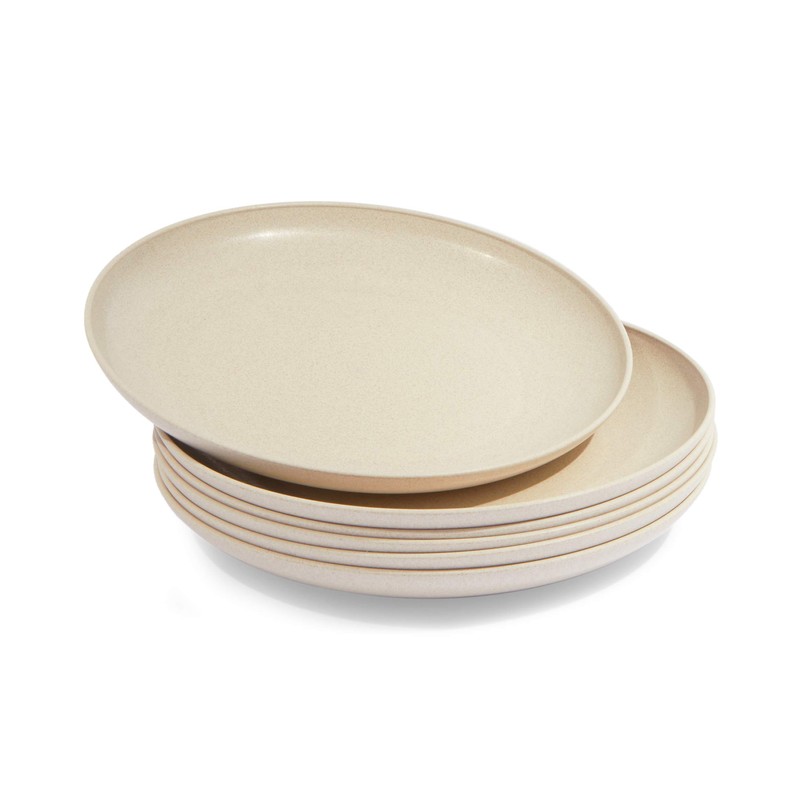 Wheat Straw Plates, Unbreakable Dinner Plate (Beige, 8 In, 6