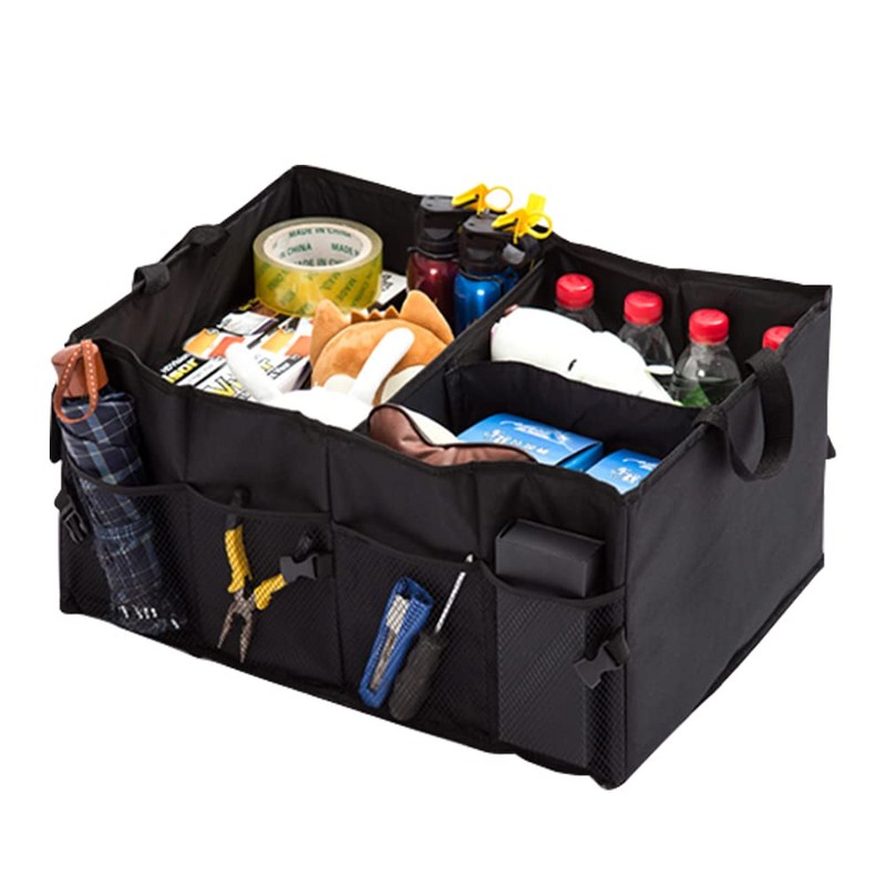 WerkaSi Trunk Organizer Car Basket Storage Tote Organizer Small Black