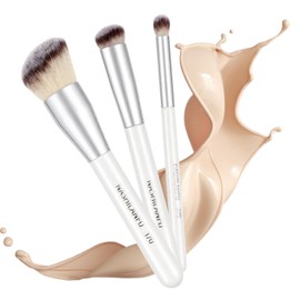 MOTIBACK 3 Piece Makeup Brush Set for Face and Eye