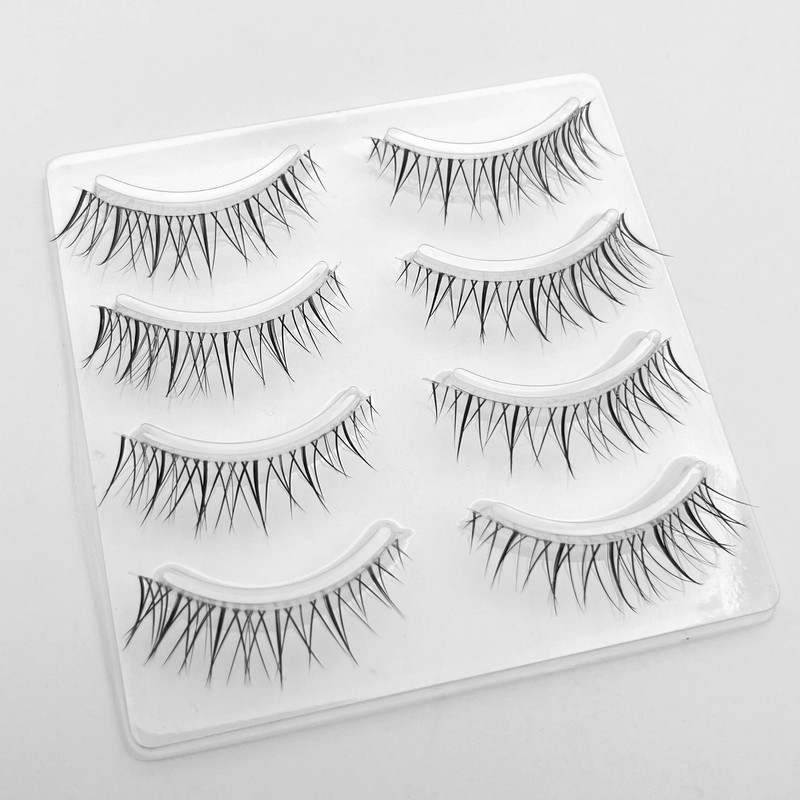 Mikiwi 4 Pairs Natural False Eyelashes Natural Transparent Eye Shapes