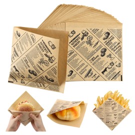 Greaseproof Paper,150 PCS Greaseproof Wrappers Wrapping Baking Tools Gift Wrapping Tissue Oil-Resistant Food Grade Wrapping Paper for Baking Burgers Sandwiches Fries Multi-Use Kitchen Papers
