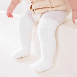 DRESHOW BQUBO Baby Knee High Socks Newborn Infant Toddler Socks Uniform Leggings Dress Socks Baby Knit Long Stocking Cotton Stockings for Boys Girls