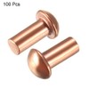 sourcing map 100pcs 1/8" x 15/64" Copper Round Head Copper