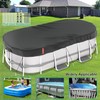 LXKCKJ Rectangular Pool Cover for Above Ground Pools, Solar Oval